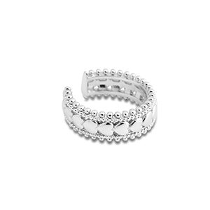 Orecchini in acciaio inossidabile ear cuff cuore argento