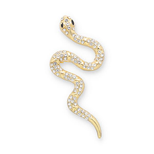Broches serpente oro-transparente-nero