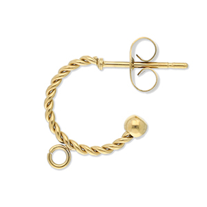 Componenti in acciaio inossidabile orecchini a cerchio spirale con anellino oro