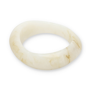 Bracciali bangle in resina biancastro-beige