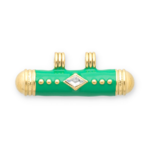 Message beads ciondoli in acciaio inossidabile oro-verde-trasparente