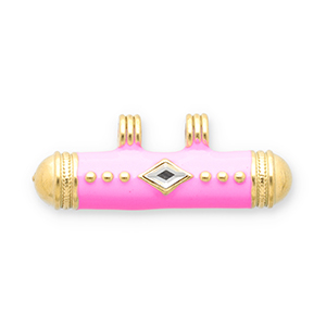 Message beads ciondoli in acciaio inossidabile oro-rosa-trasparente