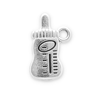 Ciondoli in acciaio inossidabile biberon argento-nero