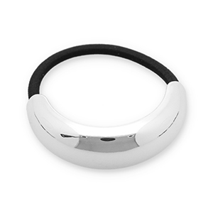 Accessori per capelli elastici per capelli con metallo argento-nero