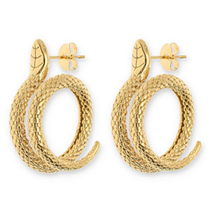 Orecchini in acciaio inossidabil serpente oro