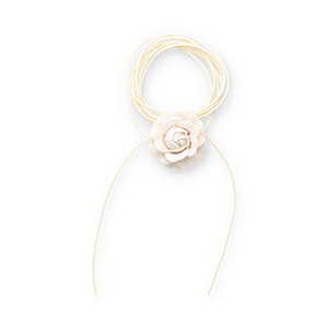Choker con fiore beige-giallo vaniglia