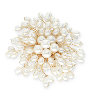 Broches accattivanti con perle oro-bianco