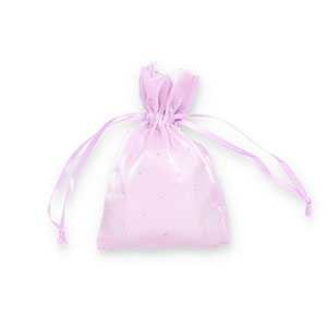 Sacchetti in raso con strass lilla-argento