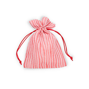Sacchetto per gioielli con linee rosso-bianco