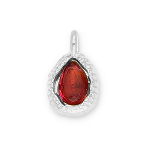 Ciondoli in acciaio inossidabile goccia con faccetta argento-rosso