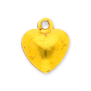 Ciondoli di metallo campanellini cuore oro