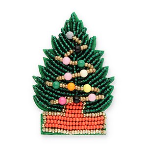 Broches albero di natale verde-arancione