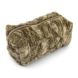 BY31&reg; Pochette velluto con dettagli circolari cuciti marrone oliva