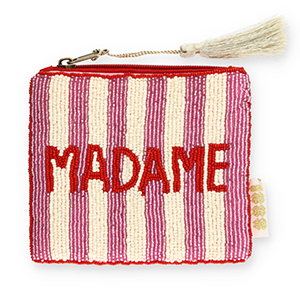 Pochette "Madame" rosso-bianco vaniglia-rosa malva-oro