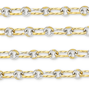 Componenti in acciaio inossidabile catena a rol&ograve; ovale-tonda oro-argento