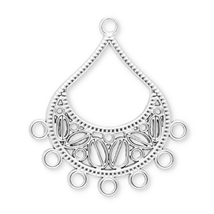 Componenti in acciaio inossidabile ciondoli goccia con 7 anellini argento