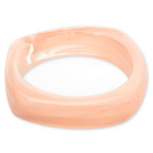 Bracciali bangle in resina rosa chiaro-bianco