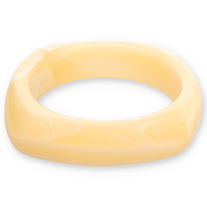 Bracciali bangle in resina giallo vaniglia-bianco