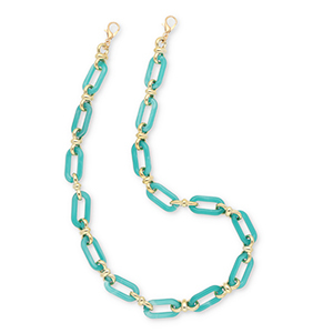 Cinturino da polso trendy per cellulare in acrilico verde persa-oro