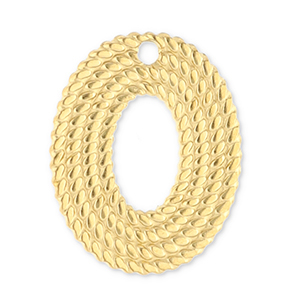 Ciondoli in acciaio inossidabile ovale oro