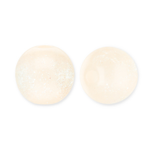 Perline in acrilico con glitterato 8 mm giallo vaniglia-turchese