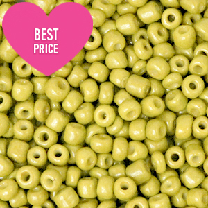 Perline di vetro rocailles 8/0 (3 mm) verde lime