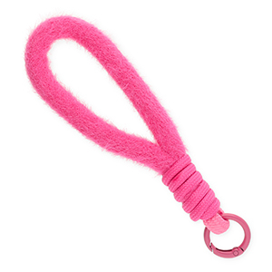 Cordini per cellulare trendy peluche rosa scuro