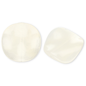 Perline in acrilico organico biancastro