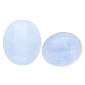 Perline in acrilico ovale blu-marmo