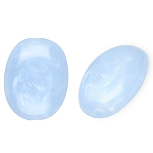 Perline in acrilico ovale blu-marmo