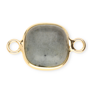 Ciondoli in pietra naturale distanziatori 12x12mm grigio-oro