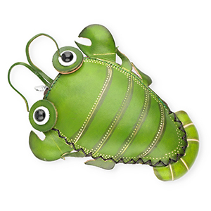 Portafogli piccoli in pelle cancro verde-beige sabbia-nero-bianco