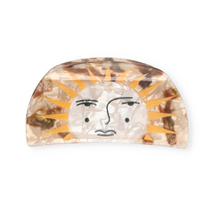 Accessori fermaglio per capelli sole con faccia marrone perlato-bianco perlato-ocra