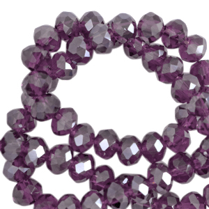 Perline sfaccettate 8x6 mm rondella viola melanzana-effetto perlato