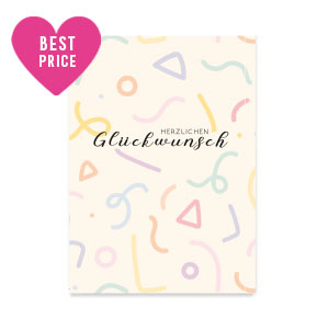 Espositori bigiotteria in cartoncino "Herzlichen Gl&uuml;ckwunsch" rosa abbronzatura