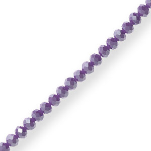Perline sfaccettate 3x2mm rondella viola-effetto perlato