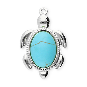 Ciondoli in acciaio inossidabile tartaruga argento-blu