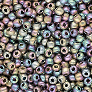 Perline di vetro rocailles 6/0 (4mm) galassia multicolore metallico luminoso