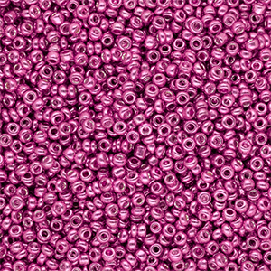 Perline di vetro rocailles 12/0 (2mm) fucsia rosa metallico luminoso