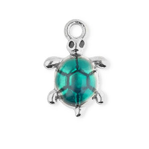 Ciondoli in acciaio inossidabile smalto tartaruga argento-verde