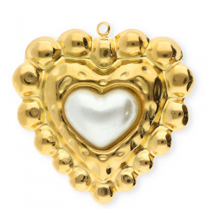 Ciondoli in acciaio inossidabile cuore oro-bianco