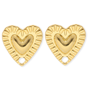 BY31&reg; Componenti in acciaio inossidabile orecchini cuore con anellino oro