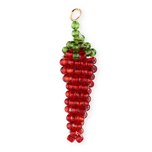 BY31&reg; Ciondoli con perline di vetro peperoncino rosso scuro-verde