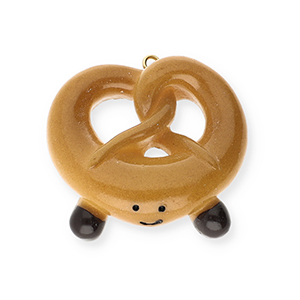 Ciondoli accattivanti pretzel marrone-marrone scuro