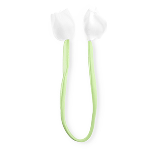 Ciondoli accattivanti tulipano lucido verde chiaro-bianco