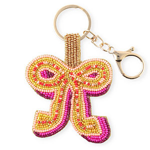 Portachiavi fiocco oro-rosa pesca-giallo ocra