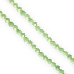 Perline sfaccettate tonde 4mm verde chiaro-rivestimento AB