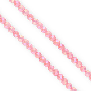 Perline sfaccettate tonde 4mm rosa-rivestimento AB