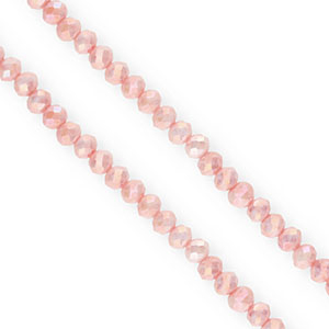 Perline sfaccettate 4x3mm rondella rosa salmone-rivestimento AB