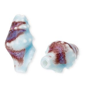 Perline di ceramica lumachina blu chiaro-marrone